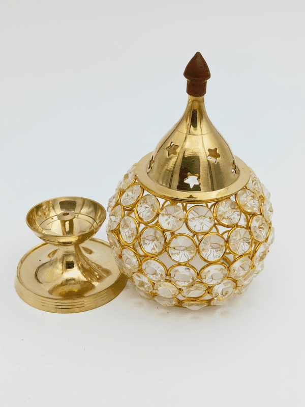 Akhand Diya / Brass Crystal Goll