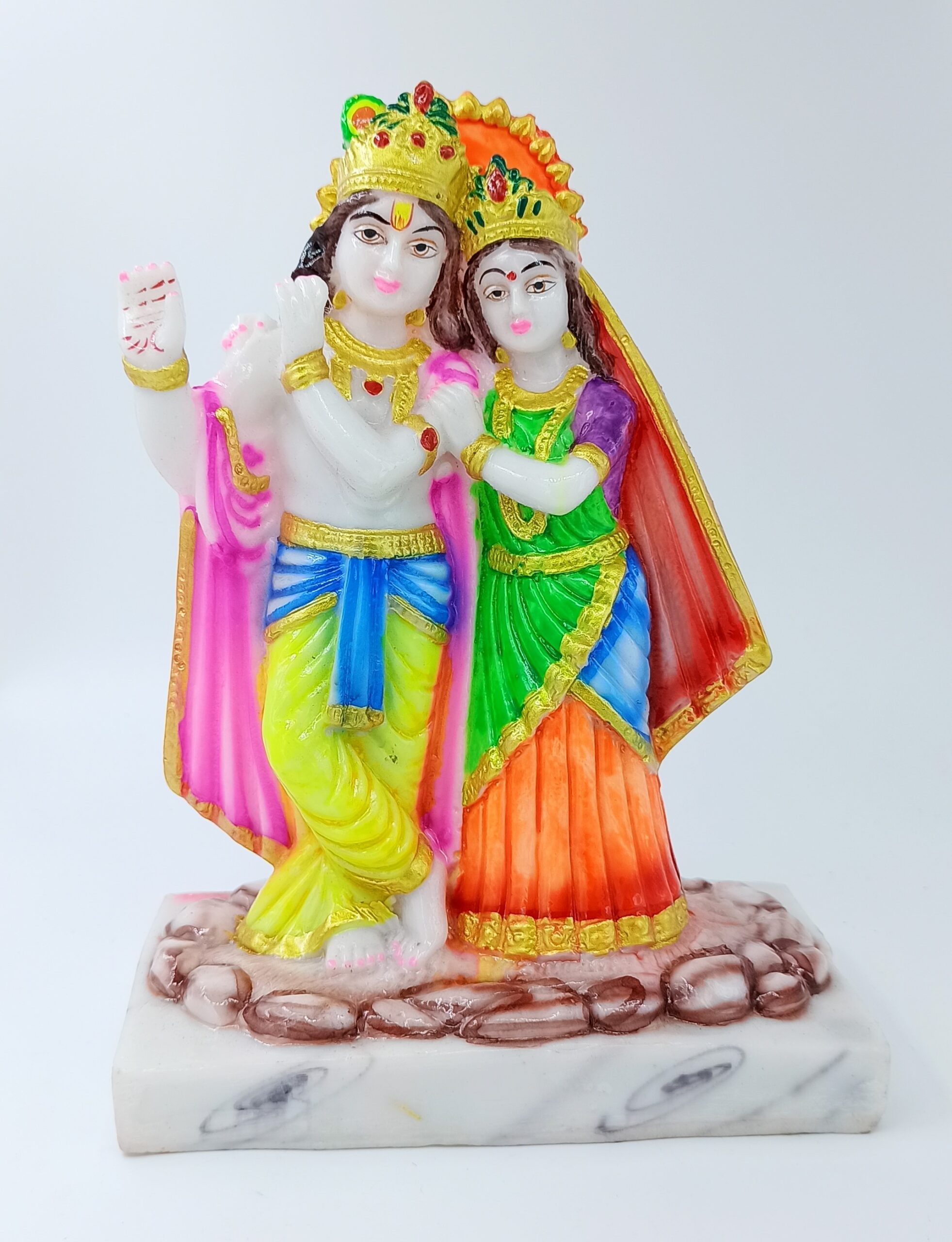 Radha Krishna Murti Marble Dust Look